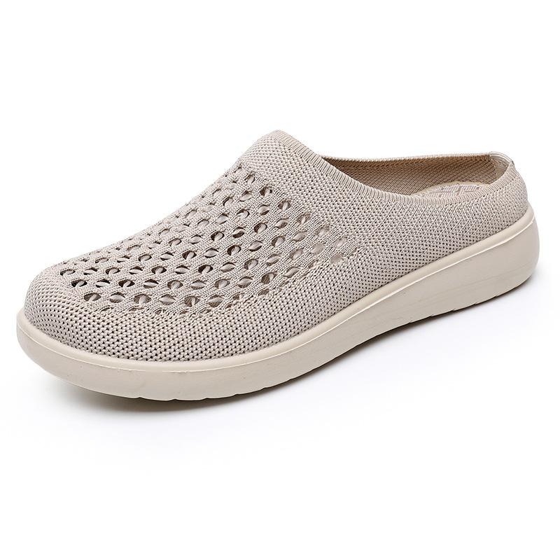 Новые летние женские туфли повседневные ленивые полупрозрачные дышащие сетчатые ткани с толстой подошвой - туфли без застежек