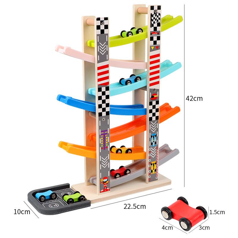 Wooden Gliding Car Toy For Kids With Inertia Track And Parentchild Interaction For Ages 1 To 4