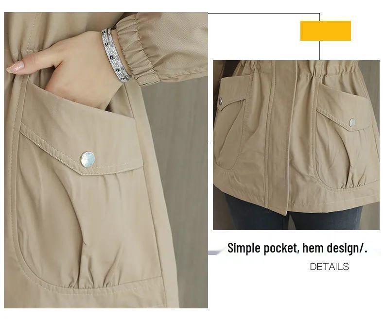 Women's Slimming Trench Coat with Stand Collar - 2024 Spring/Autumn Fashion