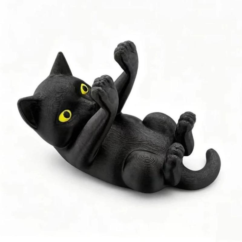 1 шт. Милый держатель для телефона на стол в форме котенка, 3D-печать, регулируемая подставка для телефона в виде черной кошки, настольная подставка для телефона, животное, декор для стола