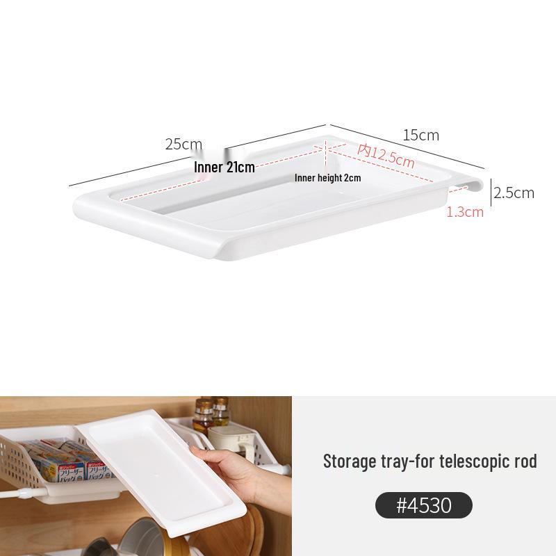 Телескопическая полка для хранения под раковину - Многофункциональный органайзер для шкафа без сверления