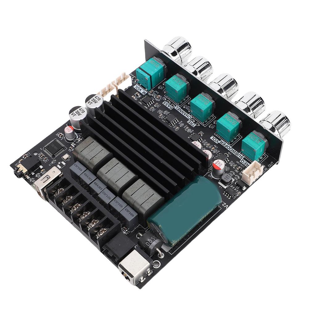 Плата усилителя мощности Bluetooth 5.1 2.1 канала 100 Вт+100 Вт+200 Вт Модуль цифрового звукового усилителя мощности для сабвуфера