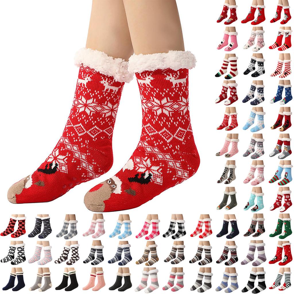 Рождественский принт Осень и зима Пол Одеяло из овечьей шерсти Холодный сон Теплые носки