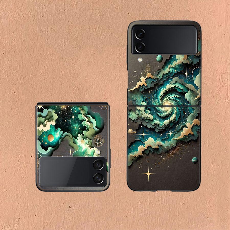 Потрясающий 3D-шедевр из бумаги Чехол для Samsung Z Flip7 6 Galaxy Чехол Ударопрочный Z Flip5 Z Flip3 4 5G Жесткий чехол для телефона TP