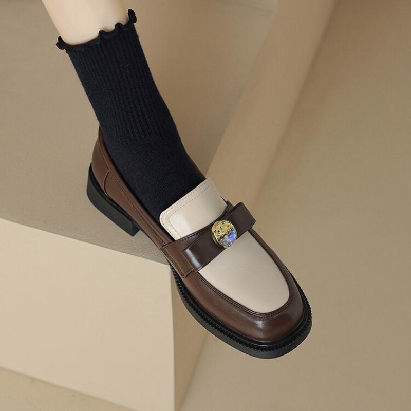 Новые удобные женские лоферы размер женской обуви повседневные с легким вырезом на низком каблуке однотонные резиновые с круглым носком на плоской подошве