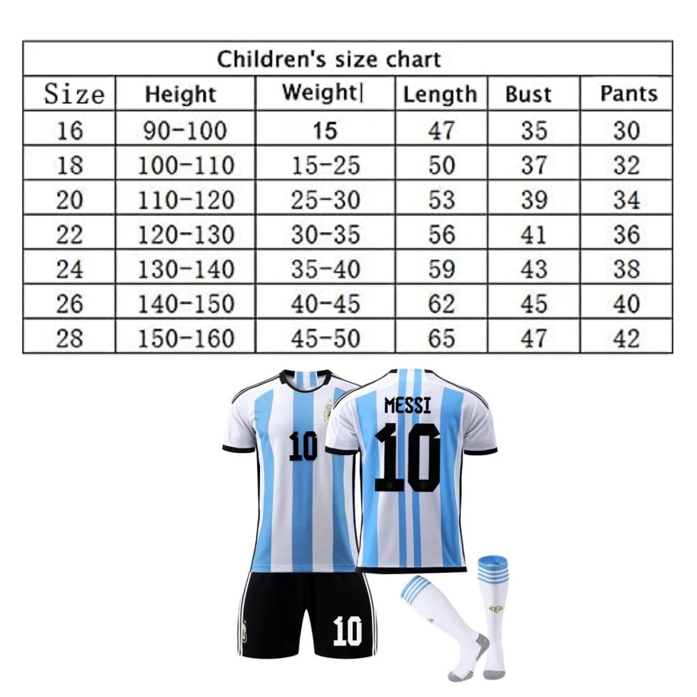 Argentina Messi #10 Soccer Jersey Set Quick Dry Breathable Adult Youth Football Kit