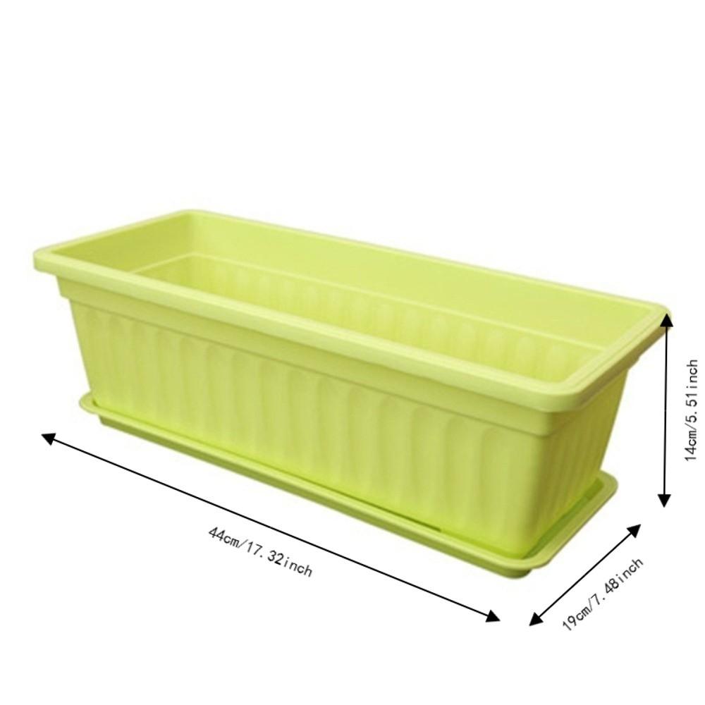 Plastic Rectangular Flower Pot With Tray Vegetable Planting Container Quality Plant Pot  Home