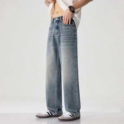 Новые весенне-летние прямые джинсы, ретро свободные брюки широкого кроя, американские брюки