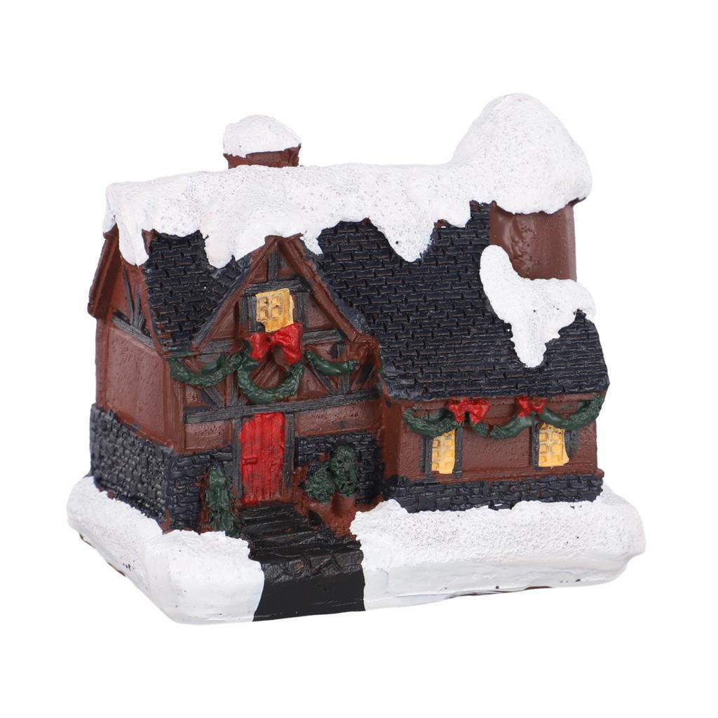Волшебный светодиодный домик в снежной деревне, коллекционное рождественское украшение