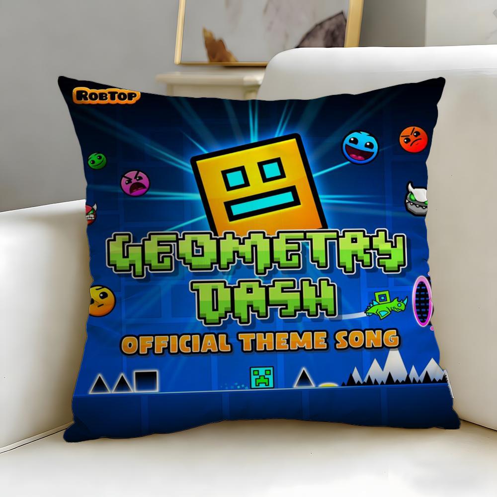 Классическая игра Geometry Dash Наволочка Мягкая Легко стирающаяся Наволочка Универсальная для Дивана Кровати Путешествий и Офиса