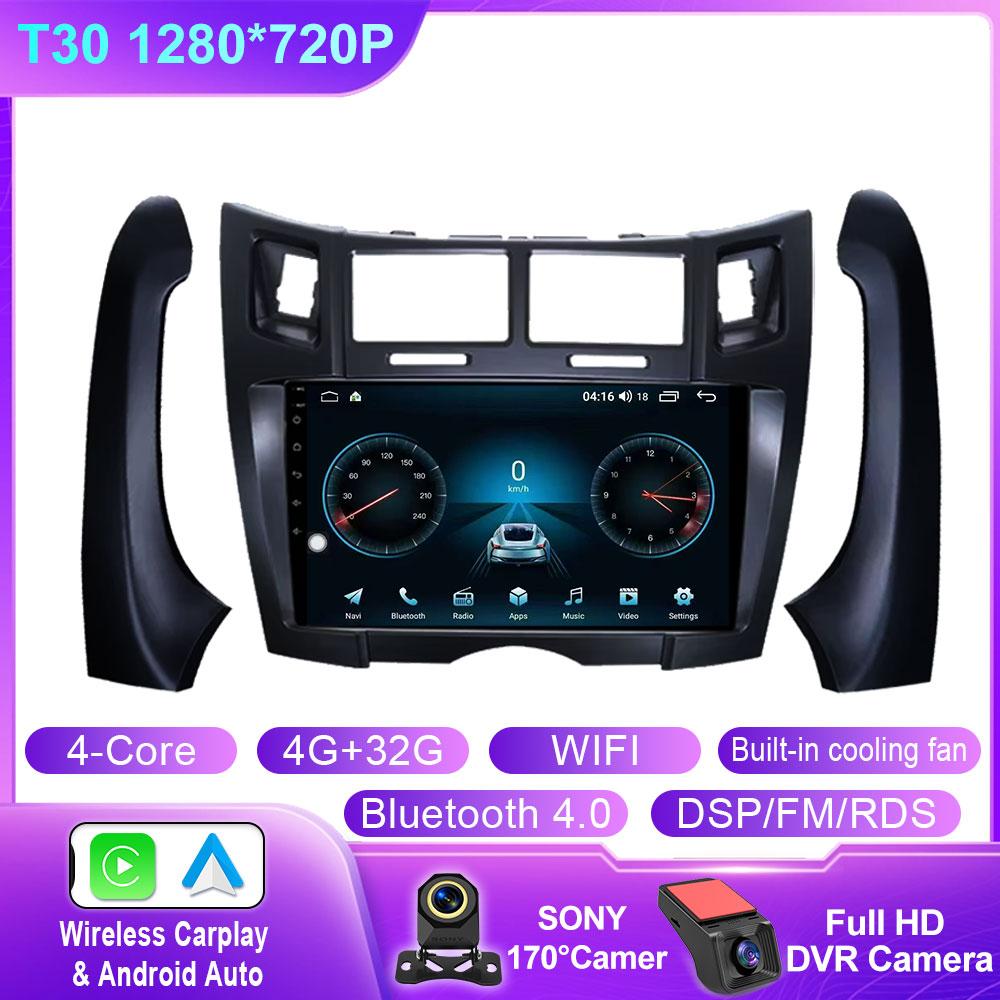 Android Auto For Toyota Yaris Vizi 2005 2006 2007 - 2012 Car Multimedia Player Radio XP90 Carplay AutoRadio GPS Navigation QLED