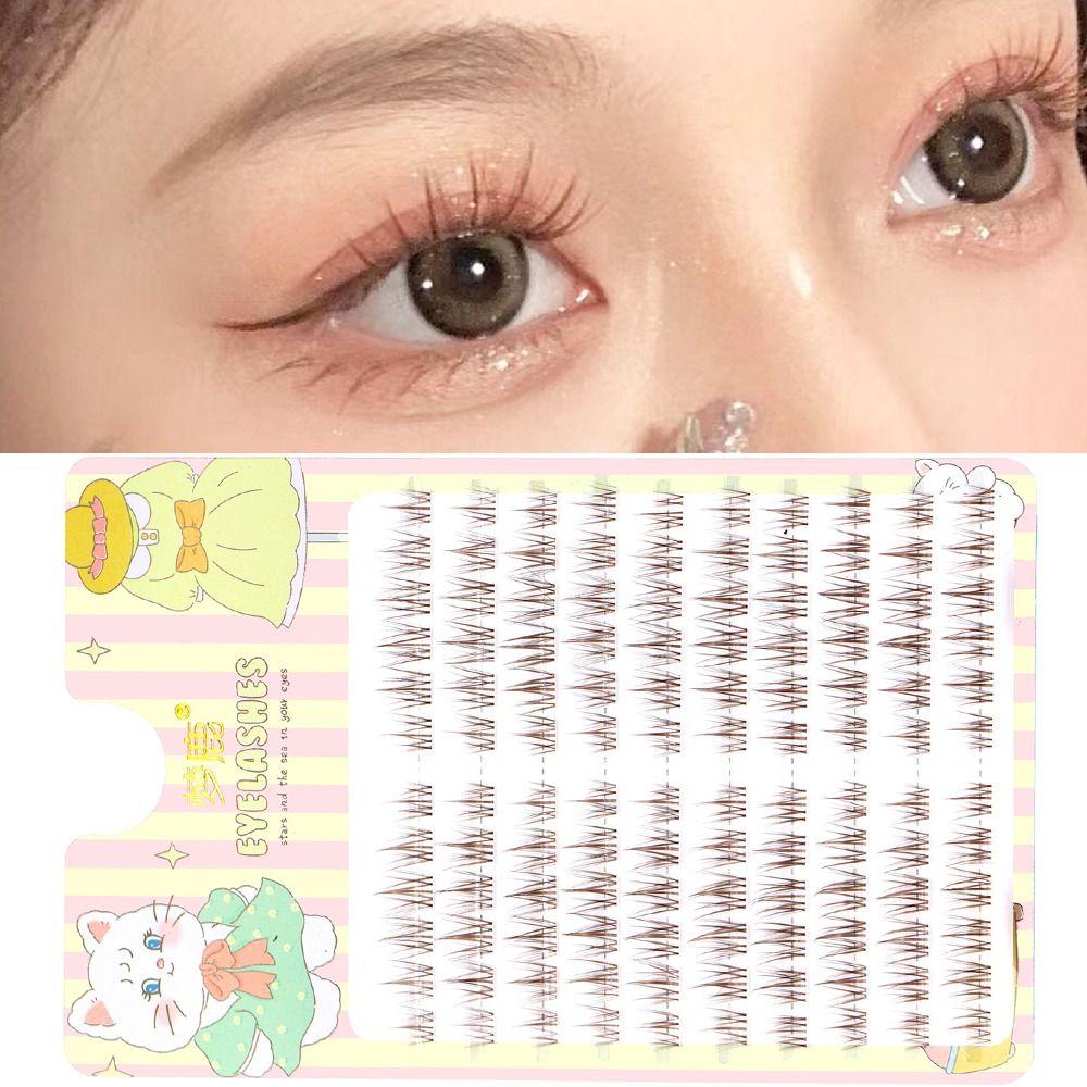 Coffee Color False Eyelashes Soft Clusters Lashes Fake Lashes for Eyelash Extension