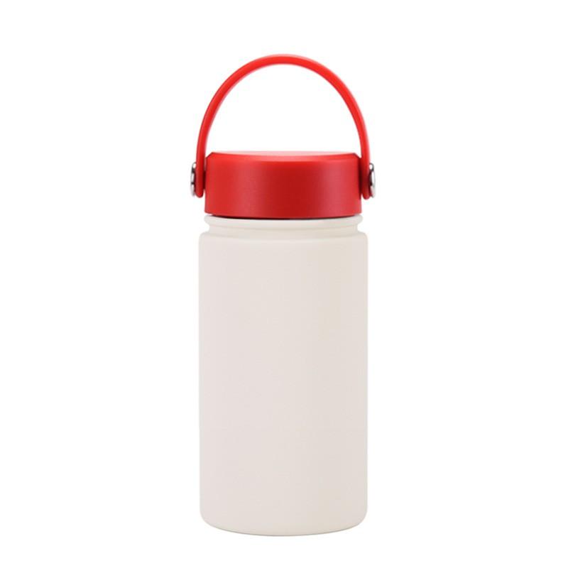 350ml Vacuum Insulated Stainless Steel Water Bottle With Carry Strap Wide Mouth Portable Gym Outdoor Travel Office