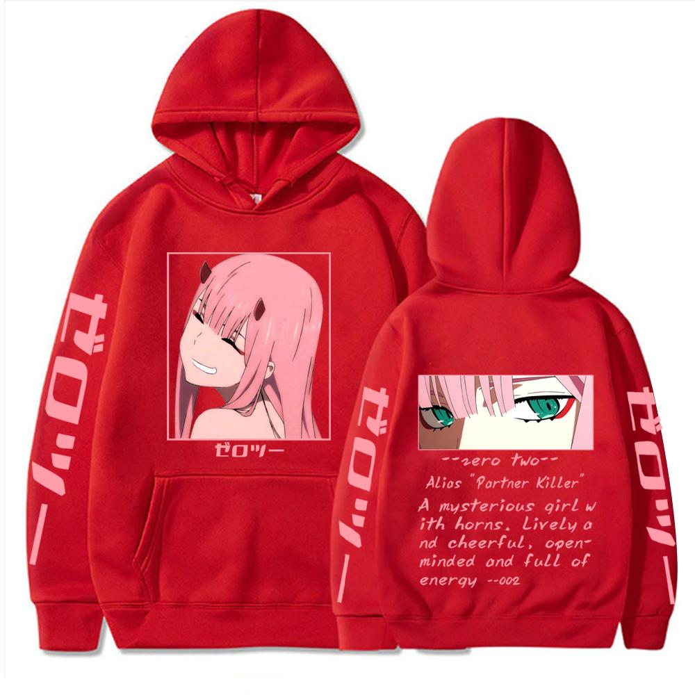 Harajuku японского аниме «Darling In The Franxx» толстовки с капюшоном «Manga Zero Two» пуловеры осень-зима унисекс модная толстовка с длинными рукавами