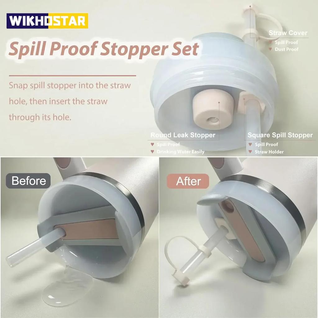 Набор из 9 аксессуаров, плюс 6 силиконовых заглушек, защищающих от проливания, 2 крышки для трубочек диаметром 9-10 мм, 1 чехол для Stanley Cup