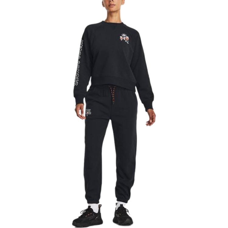 Under Armour Толстовки Женские Черные С Круглым Вырезом Умеренная Обычная 1379833-001