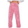 Women's Fashionable Relaxed-Fit Trousers Sporty Fleece-Lined Solid-Colour Cuffed Trousers