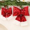 Блестящий набивной бант Рождественское украшение Большой зеркальный бант с пайетками Подвесное украшение