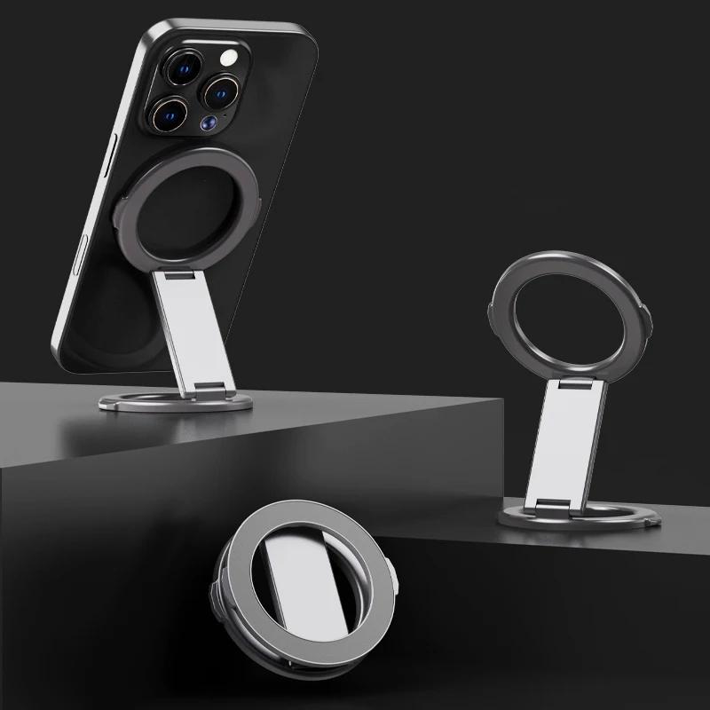 Держатели для мобильных телефонов Magsafe Магнитные Металлические Сильное Присасывание Вращающиеся Двусторонние Поглощение Портативные Универсальные Настольные Стенды