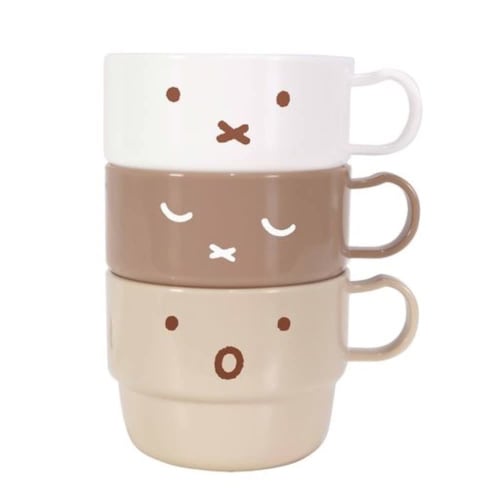 Kutsuwa Miffy Face Ladies Lunch Series Plastic Cups, Set of 3, MF751, Made In Japan