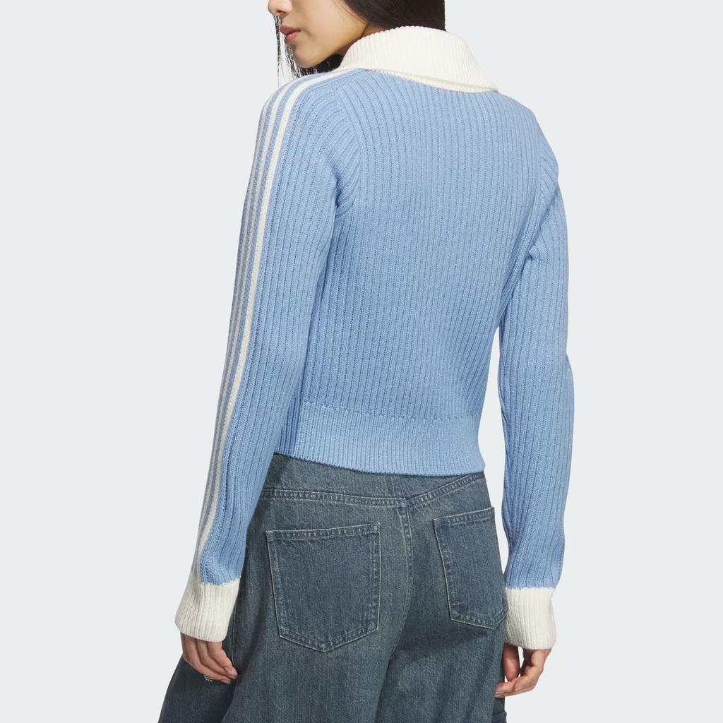 Adidas Originals FW25 Team Full Zip Sports Slim Fit Casual Zip Knit Sweater Women Sweater KF0719