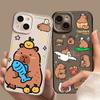 Чехол для телефона с милым мультяшным капибарой для Iphone 12 13 11 14 15 Pro Max X XS MAX XR 7 8Plus SE2, мягкий чехол с забавной парой животных, чехлы