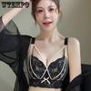 Hollow Out Bra Gathering Sexy Lace Top Support Without Steel Ring Large Size Thin Text Bra