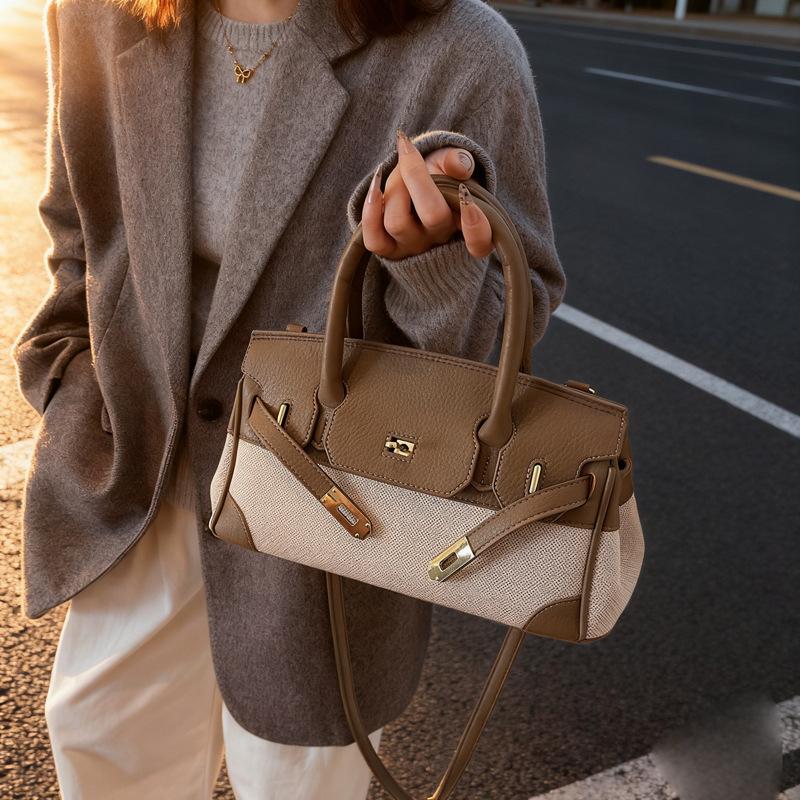 Модная и нишевая ручная сумка Kelly с цветовыми блоками, сумка через плечо