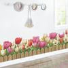 Tulip Floral Skirting Board Bedroom Living Room TV Sofa Background Decorative Waterproof Wall Stickers