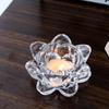 Tealight Candle Holder, Glass Lotus Candlestick Table Centerpiece Candelabras Clear Candleholder for