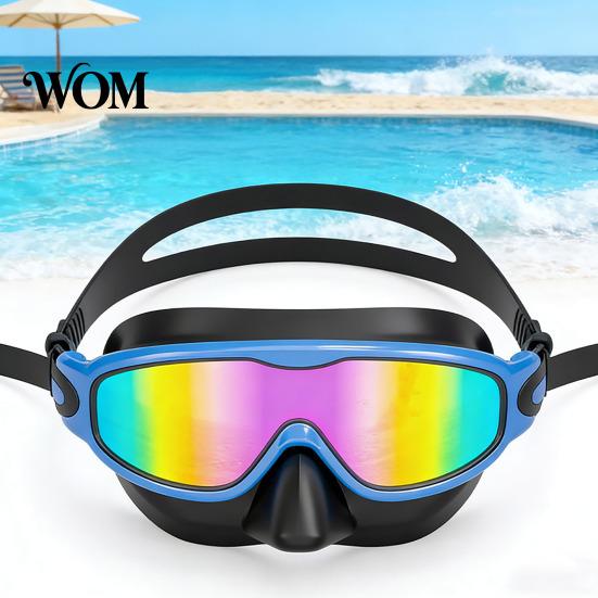 Kids Swim Goggles Clip-On with Case, 180 Degrees Wide View Anti-UV Boys Girls Pool Goggles, No Leakage Anti-Fog Swimming Eyewear for Children