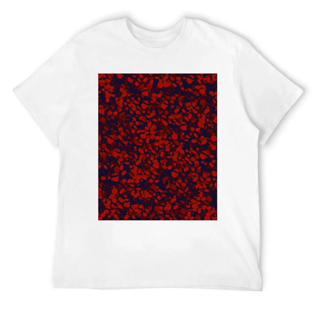 Футболка с красными кровяными клетками, футболка в стиле аниме, летний топ с принтом животных для мальчиков, свободная мужская футболка