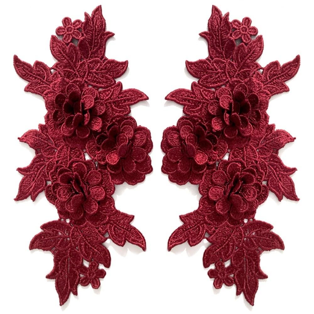 Heavy Lace Lace Applique Colorful Floral Embroidery Trim 3D Embroidered Patch Clothing Sewing