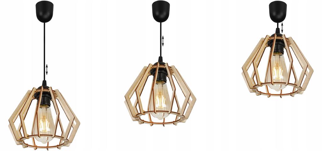Modern wooden LED ceiling pendant lamp