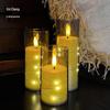 Simulated LED Candle String Lights with Acrylic Cups for Christmas, Birthdays, and Weddings
