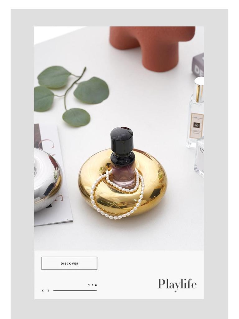 European Chubby Ceramic Tray: Elegant Jewelry Display Plate & Decorative Ornament