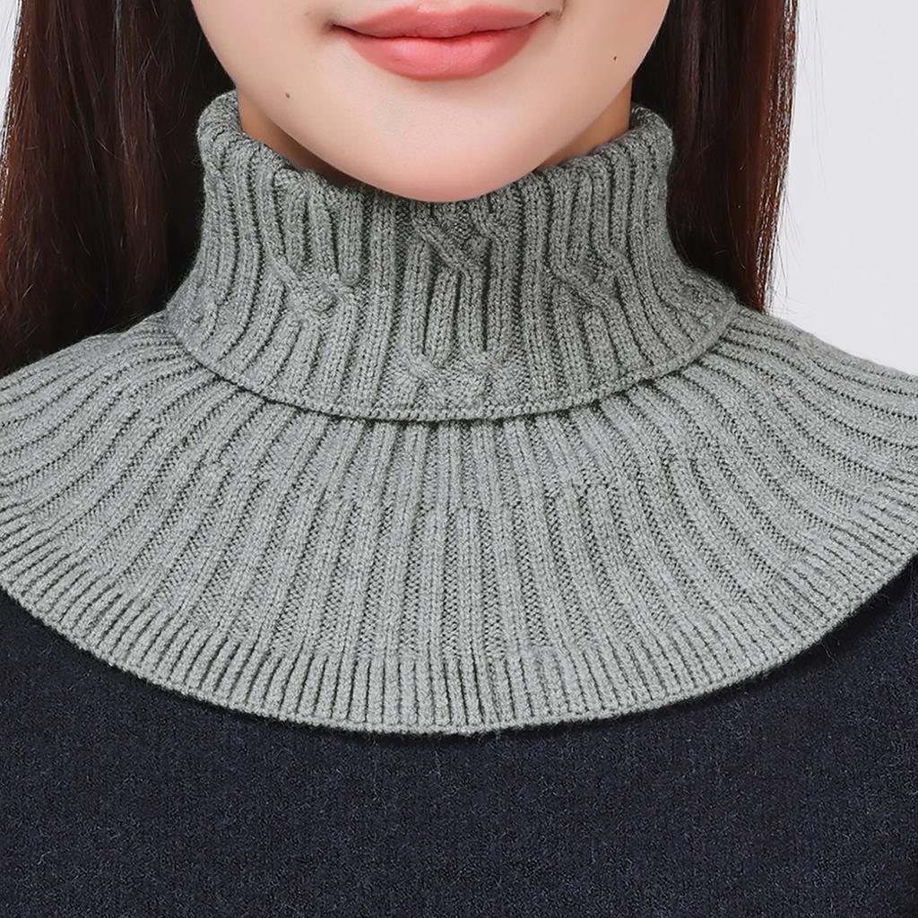 New Detachable Knitted Turtleneck Fake Collar For Women Neck Warmer Autumn Winter Warm Cover Head Neck Knitting False Collar