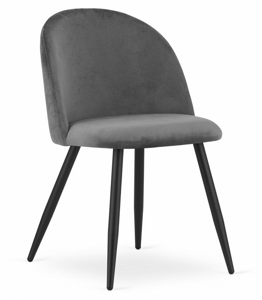 BELLO chair - dark gray velvet / black legs x 2