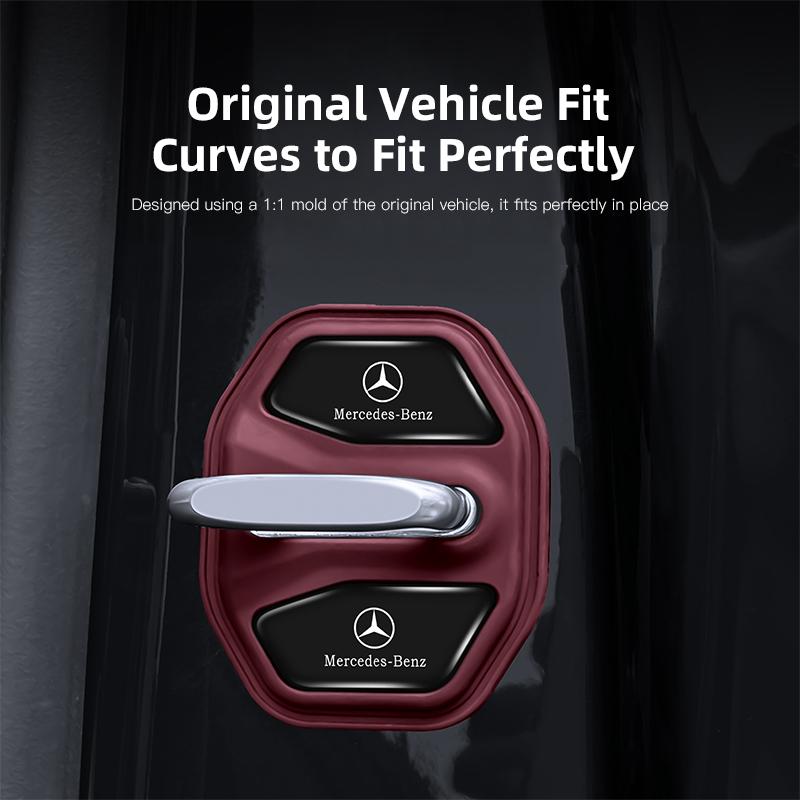 4Pcs Silicone Car Door Lock Buckle Protector Cover Tire Valve For Mercedes Benz AMG W203 W206 W220 W205 W211 W212 W201 W168 W169 BM1