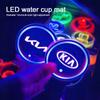 AEF1 LED Car Emblem Water Cup Pad Rechargeable Coaster For KIA K3 Sportage Carnival K5 Seltos Pegas KX1 EV5 Sonet EV6 K4 EV3 Ceed K8