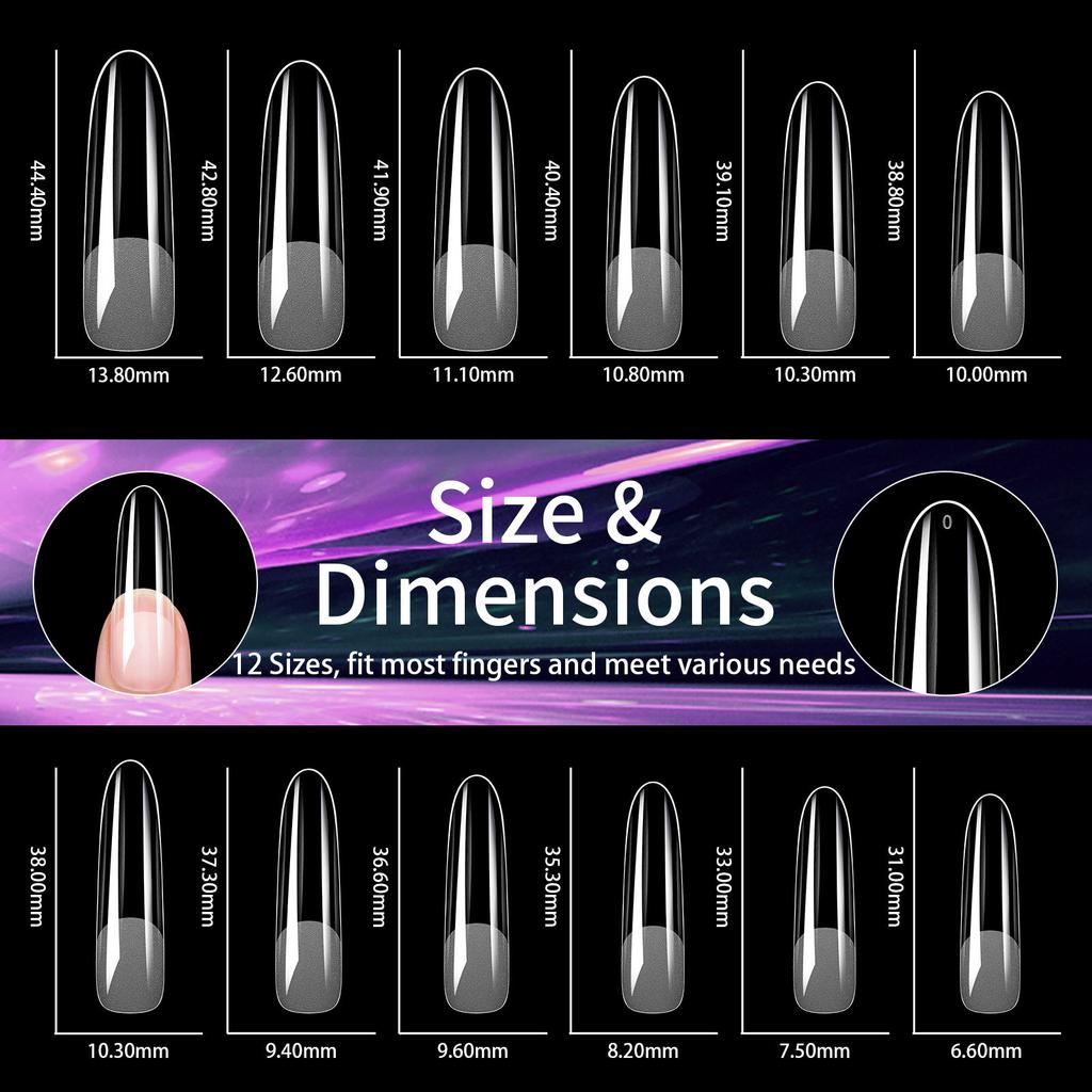 Накладные ногти для дизайна ногтей, удлиненные, Xxl, квадратные, полупрозрачные, матовые, складные, не оставляющие следов, трапециевидные накладные ногти с каплями воды, 240 шт.