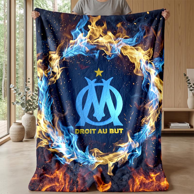 Olympique Lyonnais FC Soft Flannel Fleece Blanket Lightweight Cozy Warm Throw Blanket For Sofa Bed Home Decor