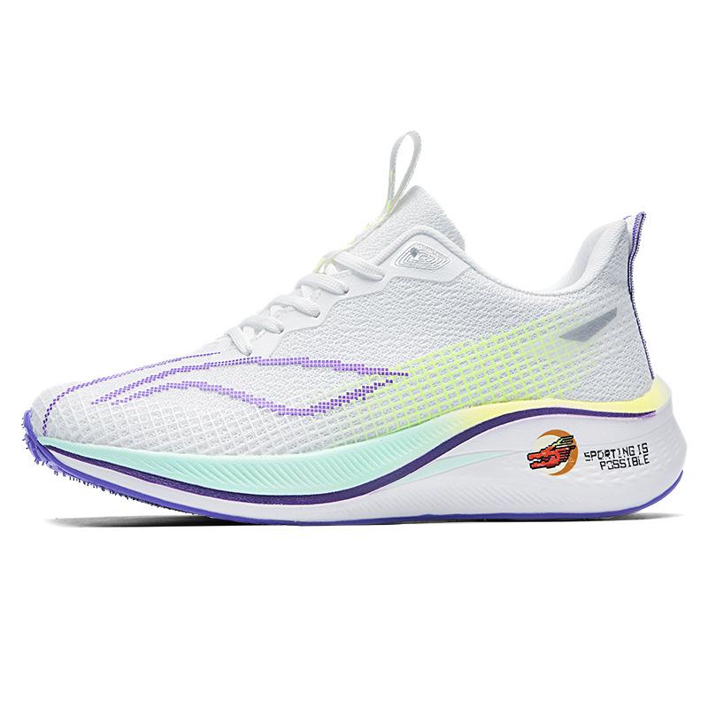 2 running shoes men's summer breathable mesh racing sports shoes rebound running shoes trendy and lightweight