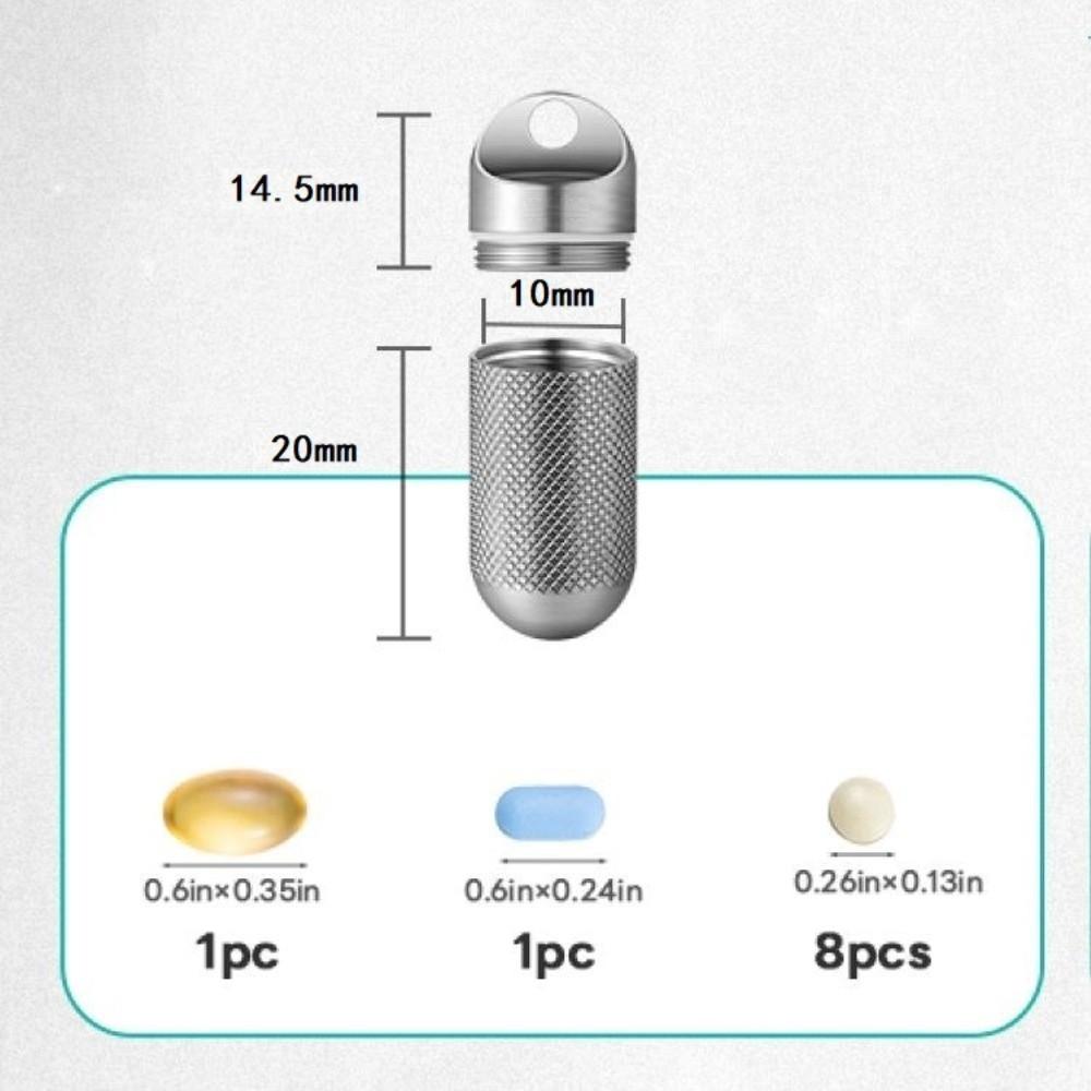 Metal Pill Keychain Container Moisture-resistant Travel Pill Dispenser Mini Key Chain Daily Use