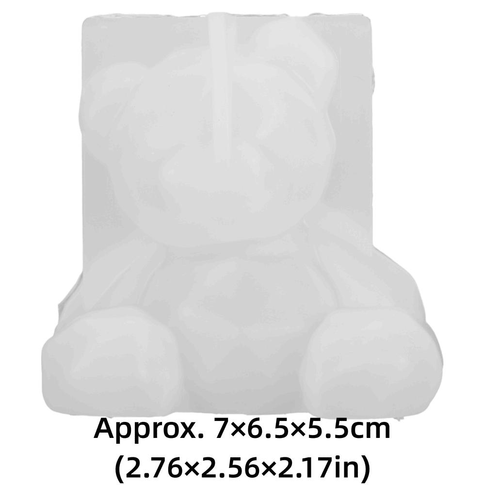 3pcs Food-Grade Silicone Bear Resin Mould Cute Bear 3D Shape Animal Silicone Mould Chubby Bear Transparent Bear Candy Mould