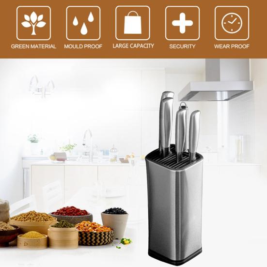 Держатель кухонного ножа для хранения из нержавеющей стали, подставка для блока большой емкости, инструмент