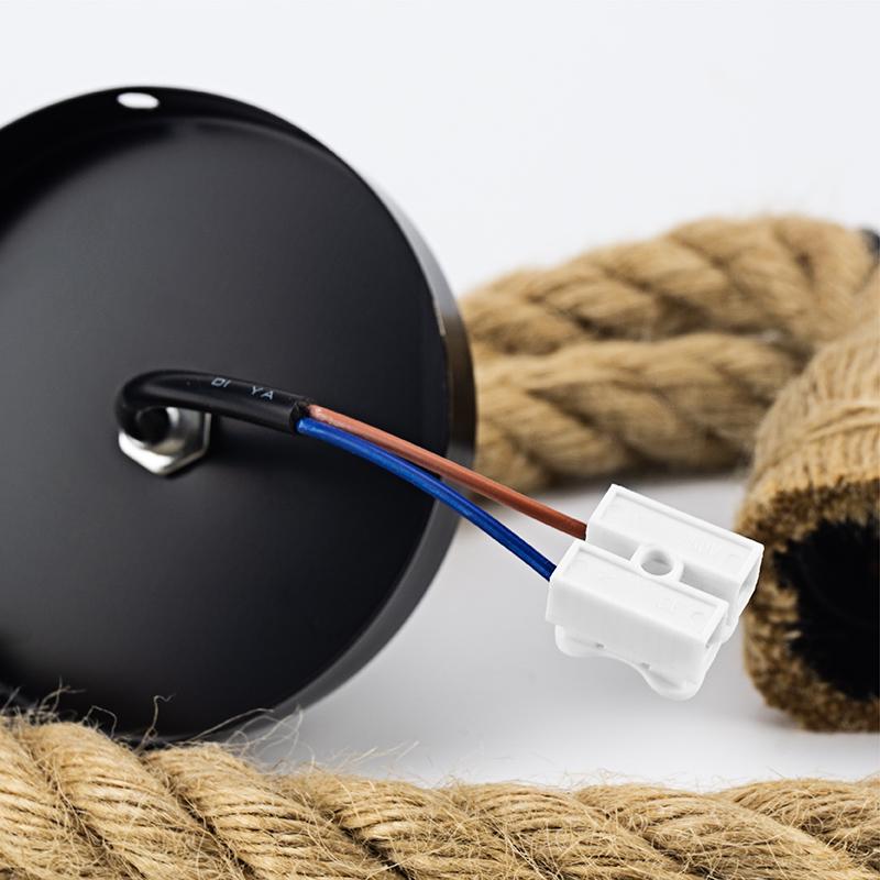 Светодиодный винтажный подвесной светильник из пеньковой веревки с цоколем AC85-265V E27, креативный кантри-стиль, промышленный подвесной светильник в стиле лофт