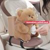 Car Mounted Tissue Box 2 In 1 Cartoon Plush Auto Armrest Box Paper Drawer Storage Car Trash Can Tissue Holder