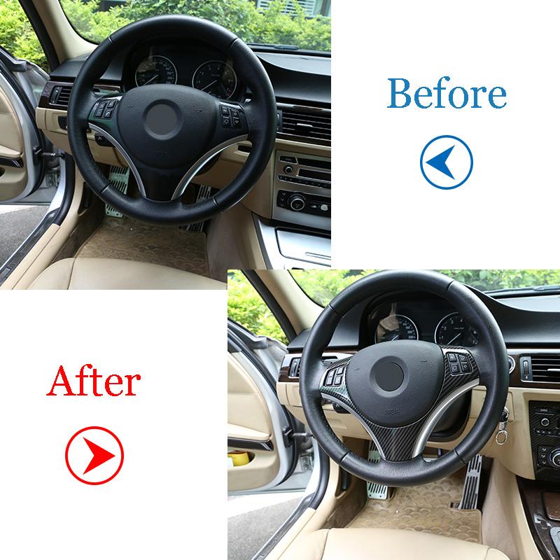 Для BMW 1 серии 3 серии E87 E90 E92 2004-2012 Декоративная накладка на рулевое колесо автомобиля Отделка Рамка Наклейка Автоаксессуары