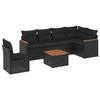 VidaXL Salon de Jardin avec Coussins 7 pcs, Canapés de Terrasse, Ensemble de Meubles de Patio, Mobilier d'Extérieur, Noir 3258422